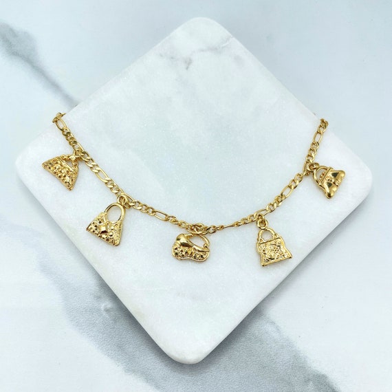 18k Gold Filled 3mm Figaro Chain Link With Different Vintage Fashion Bags Purses Charms Bracelet Wholesale Jewelry Making Supplies Etsy Ireland