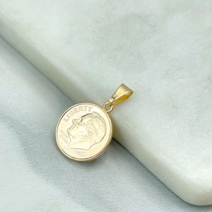 18k Gold Filled USA Proof John F Kennedy Half Dollar Medal Coin Charm Pendant Wholesale Jewelry Making Supplies