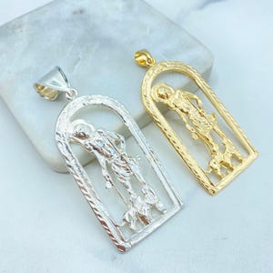 18k Gold Filled or Silver Filled San Lazaro, Saint Lazarus, Pendant Charms, Wholesale Jewelry Making Supplies