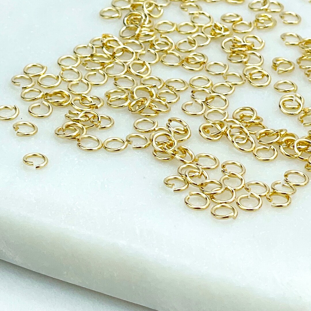 18k Gold Filled 4mm Open Jumping Ring, Round Ring Connectors, Split