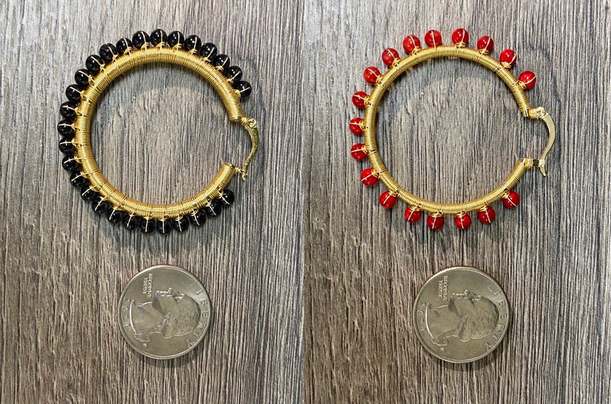 18K Gold Filled BRAZILIAN HAND MADE Passion Red Earrings For Etsy