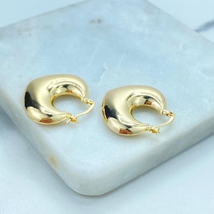 18k Gold Filled Bold and Chunky Earrings, Modern Chunky Earrings, V Shaped Hoop Closed Earrings, Wholesale Jewelry