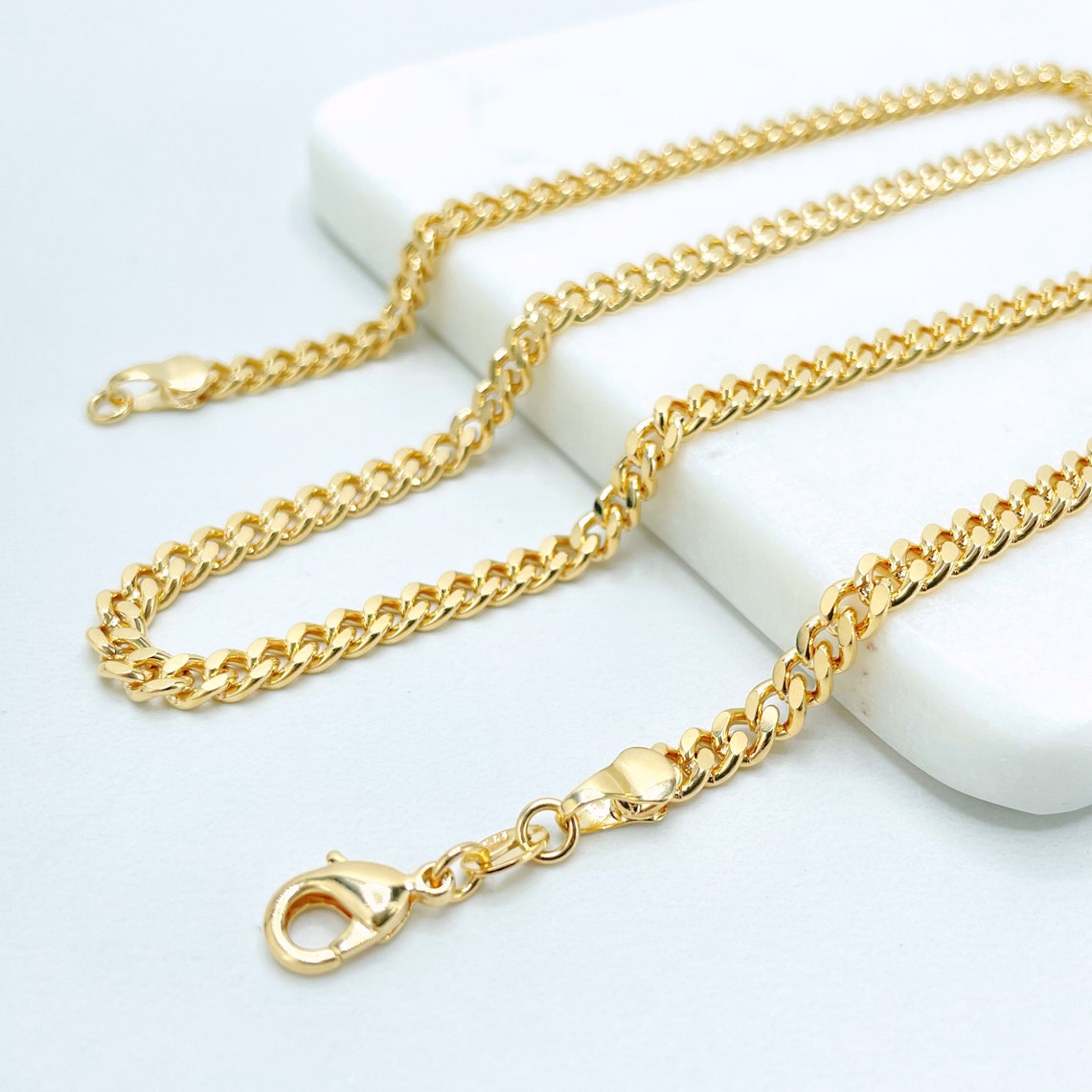 18k Gold Filled Miami Cuban Link Chain 4mm Thickness Unisex - Etsy