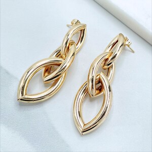 18k Gold Filled 62mm with 03 Chain Style Drop Dangle Earrings 20mm Thickness Wholesale Jewelry Making Supplies