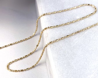 18k Gold Filled 1.5 Mm Thickness Dash Dot Link Chain, Dainty