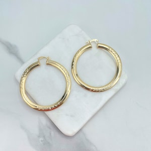 18k Gold Filled 30mm or 60mm Texturized Hoops Earrings Wholesale Jewelry Making Supplies