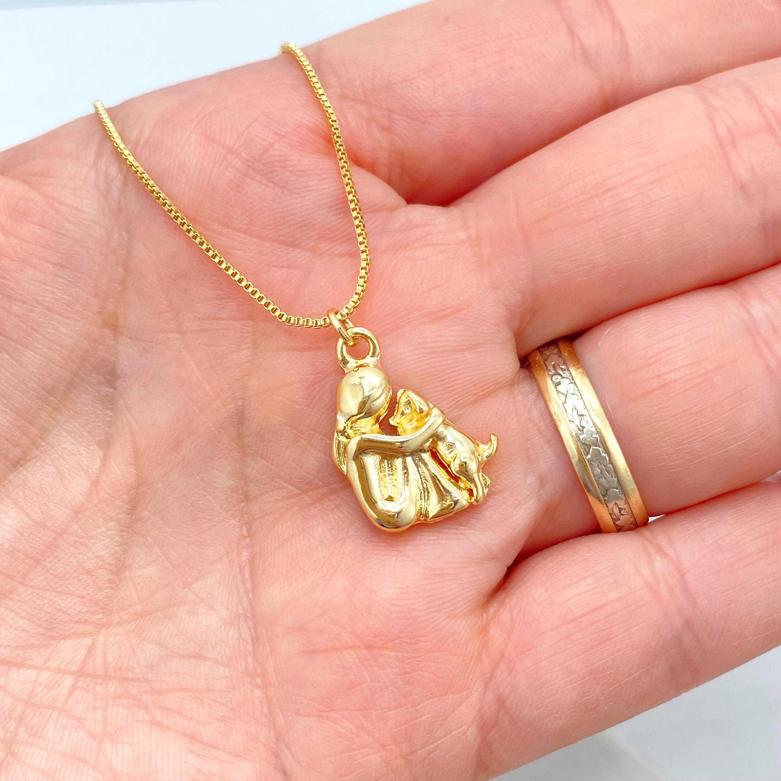 Women's Small Dog Pendant Necklace in 14k Solid Yellow Gold - NORM JEWELS Women's Small Dog Pendant Necklace in 14k Solid Yellow Gold - NORM JEWELS
