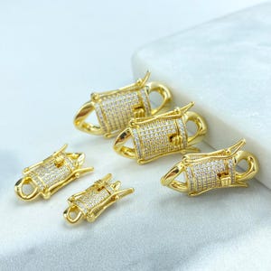 Zapięcie z podwójnym sejfem 18k złota wypełnione cyrkoniami sześciennymi Micro Pave, zapięcie z wymiennym ogniwem Miami Cuban Link Iced, hurtowa biżuteria