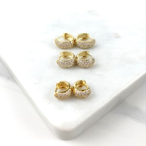 18k Gold Filled Cristal Genuine Huggie Earrings Wholesale Jewelry Supplies