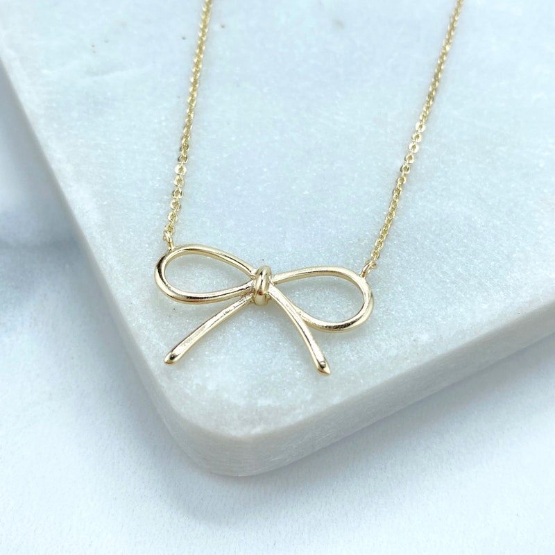 Zara Gold Filled Ribbon Bow Necklace