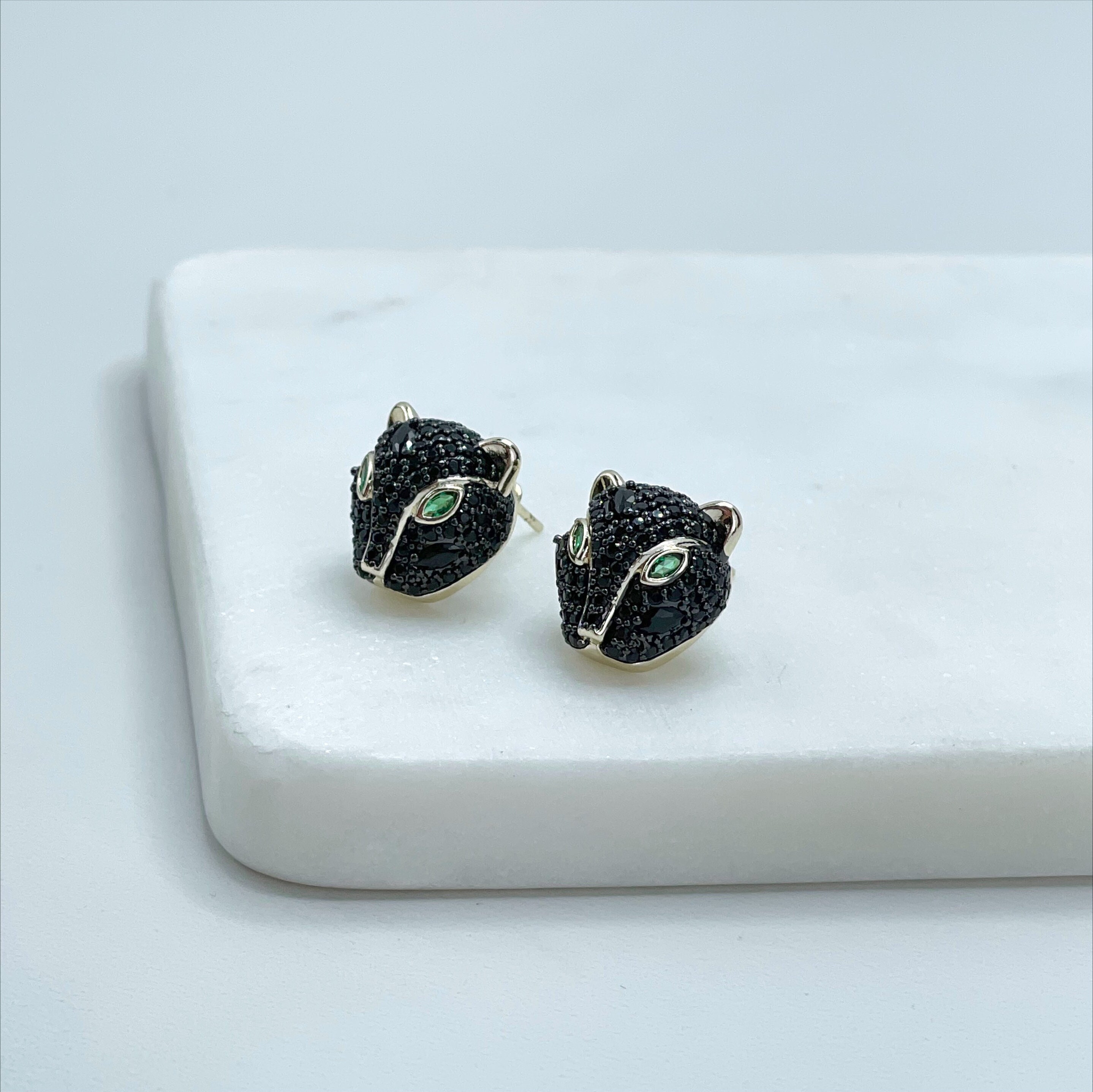 Black sale panther earrings