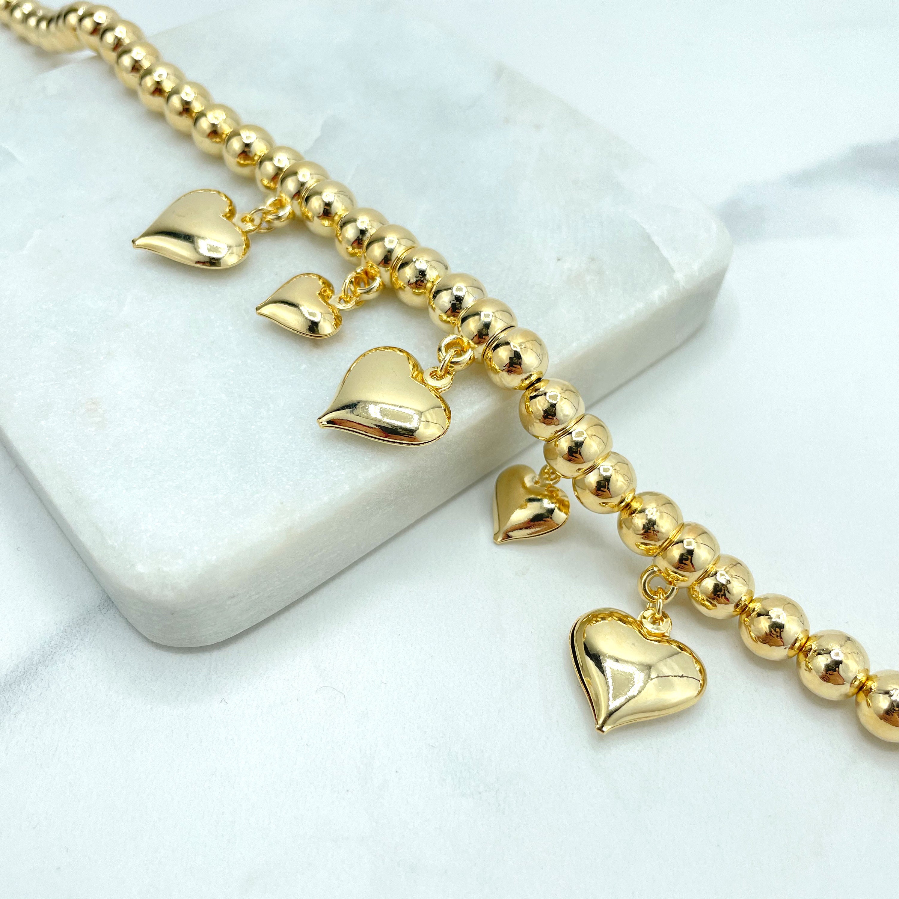 Gold Chain Bracelet With Gold Balls - Etsy