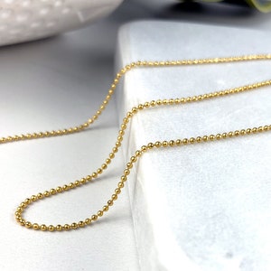 18k Gold Filled Ball Chain Necklace, Bead Chain for Pendant, Minimalist Gold Chain, Dainty Layering Necklace, Wholesale Jewelry