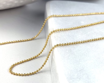 18k Gold Filled Ball Chain Necklace, Bead Chain for Pendant, Minimalist Gold Chain, Dainty Layering Necklace, Wholesale Jewelry