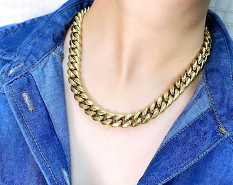 10mm Miami Cuban Chain 14k Gold Filled, Double Safety Lock Box, Chunky Curb Link Chain, Unisex Necklace, Wholesale Jewelry Supplies