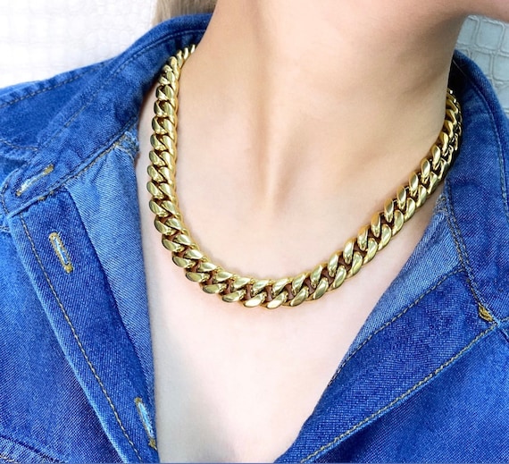 10mm】【60cm】【Miami Cuban Curb Link】 匿名配送 10k Solid Gold 