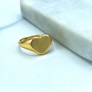 18k Gold Filled Polished Heart Shaper Ring, Heart Signet Ring, Classic & Romantic Ring, Wholesale Jewelry Making Supplies