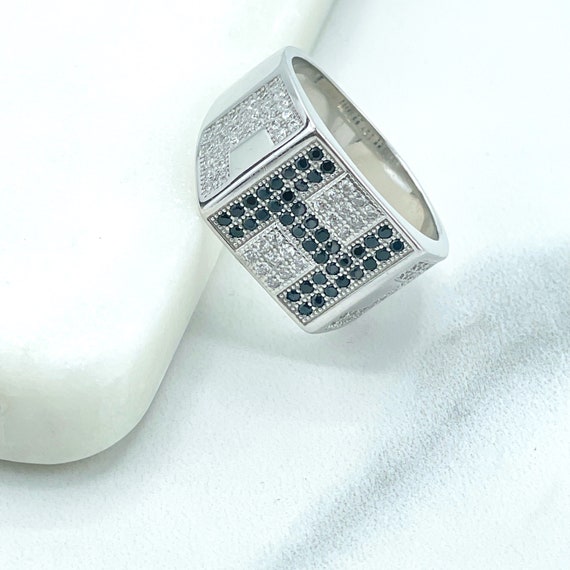 925 Sterling Silver, Band Men's Square 925 Sterling Silver, Band Men's Square