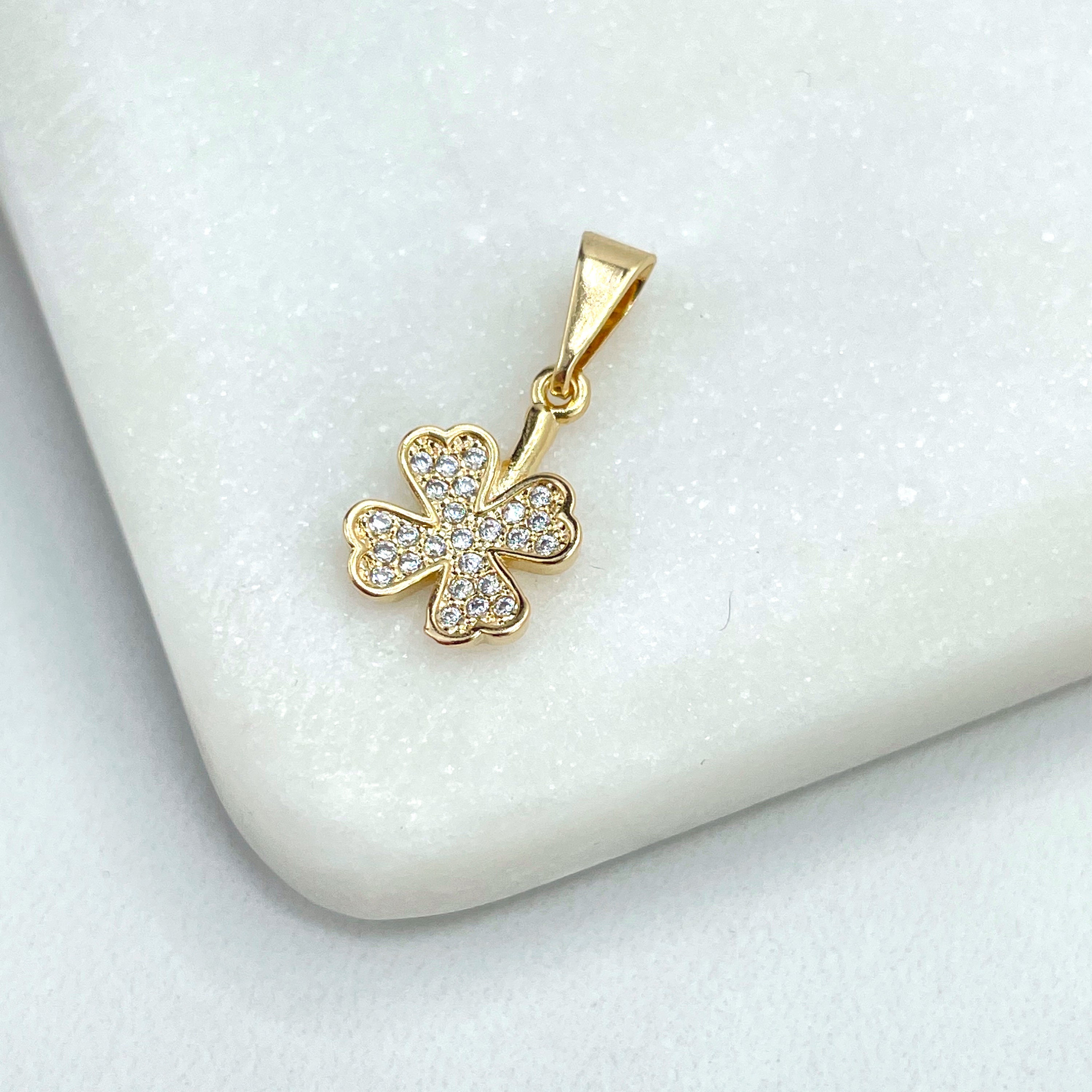 k18ゴールド クローバー型チャーム LUXURIOUS Petite 18kt Gold Plated Crystals Encrusted 7 Pcs 5