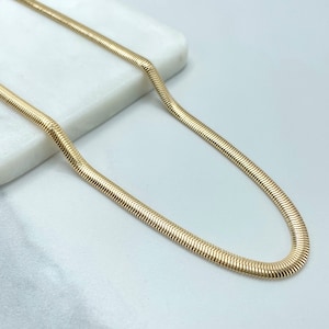 18k Gold Filled 5mm Snake Chain, Herringbone Chain Necklace 18 Inches with Extender, Wholesale Jewelry Making Supplies