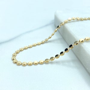 18k Gold Filled 3mm Specialty Dot Chain, Flat Round Shape Choker Chain, , Wholesale Jewelry
