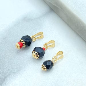 18k gold filled azabache-bedel, drie verschillende bedelontwerpen, bescherming tegen het boze oog, azabache-hanger, groothandelsieraden