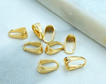 18k Gold Filled Bails for Pendants or Charms, Replacement Bails, Bail Jewelry Supplies, Bail Jewelry Finding, 11mm x 6mm, Wholesale Jewelry