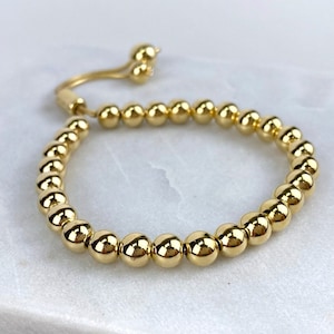 18k Gold Filled 6mm Medium Beaded Bracelet Available in Gold or Silver Wholesale Jewelry Supplies