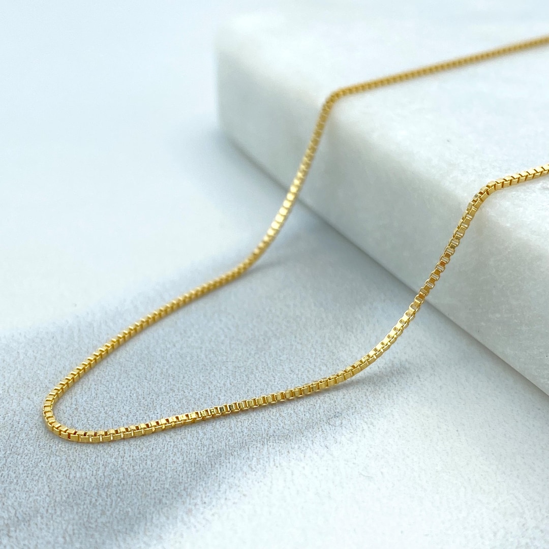 18k Gold Filled 1mm Box Chain, Box Chain for DIY Jewelry, Box Chain ...