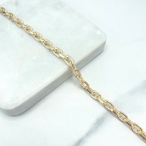 18k Gold Filled 6mm Paperclip Link Chain Anklet with Extender, Classic Anklet for Wholesale Jewelry Making Supplies