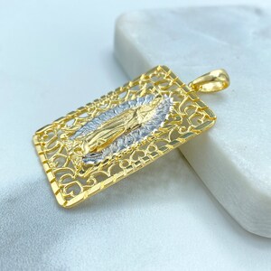 18k Gold Filled Two Tone Virgen De Guadalupe, Our Lady of Guadalupe ...