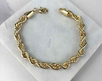 14k Oro Giallo Massiccio 3mm Taglio Diamante Corda Catena
