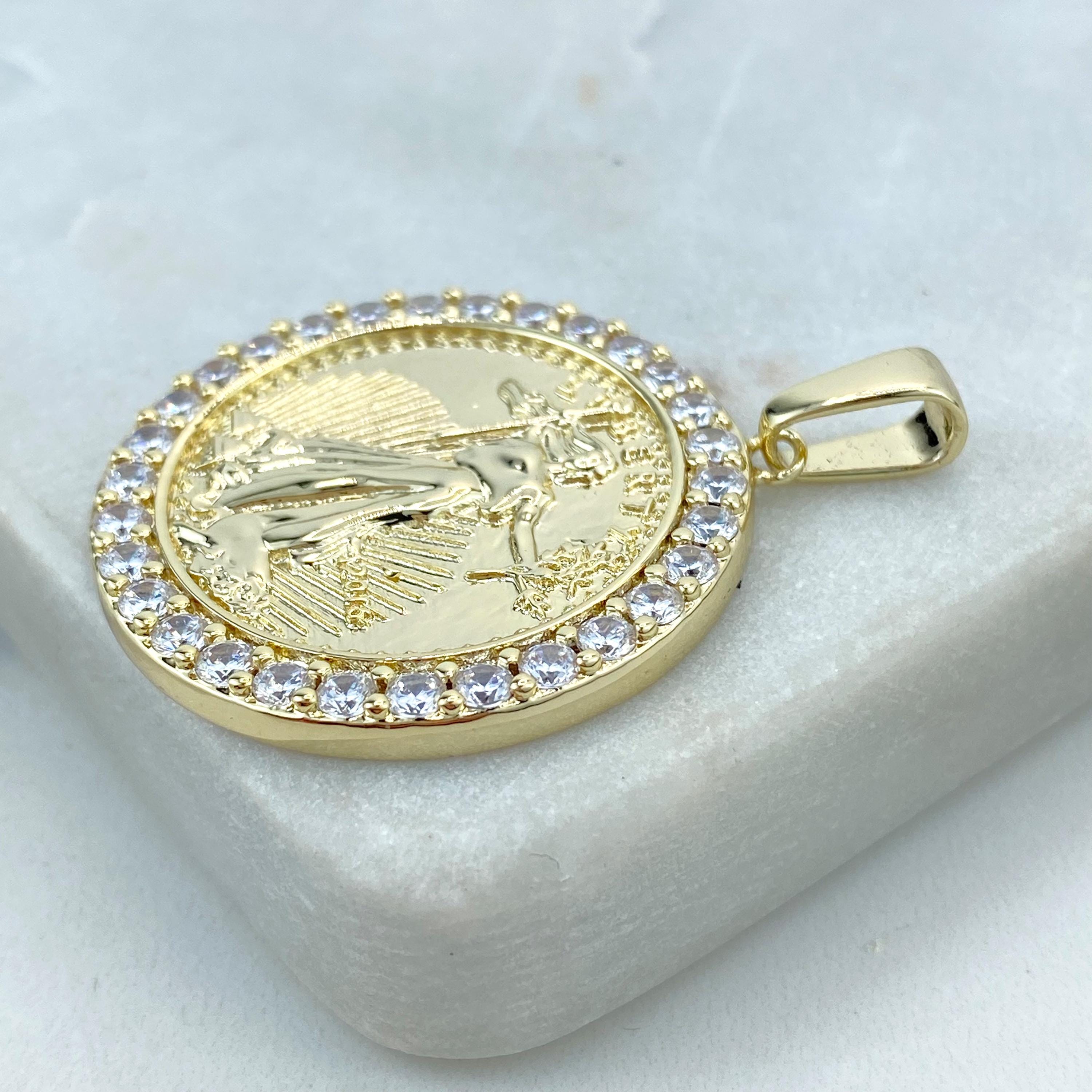 Anello con moneta American Eagle Lady Liberty da 1/10OZ in oro fino 22K con alon