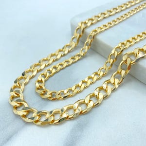 18k Gold Filled Curb Link Chain in 7mm or 10mm, with 24 Inches, 7mm Cuban Link Chain, 10mm Cuban Link Chain, Unisex Chain, Wholesale Jewelry