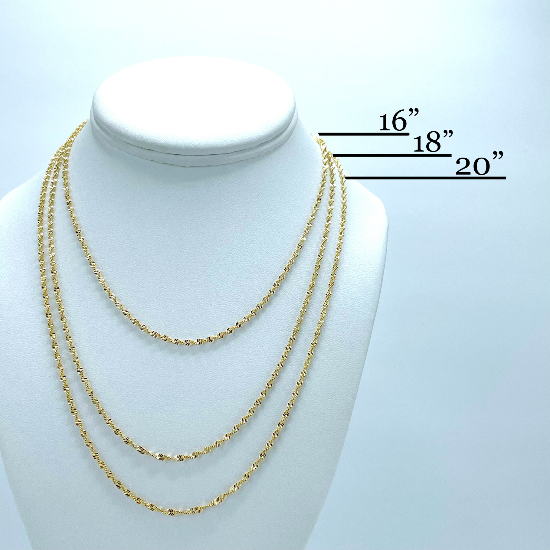 18k Gold Filled Singapore Link Chain 2mm Length 16 Inches or Etsy
