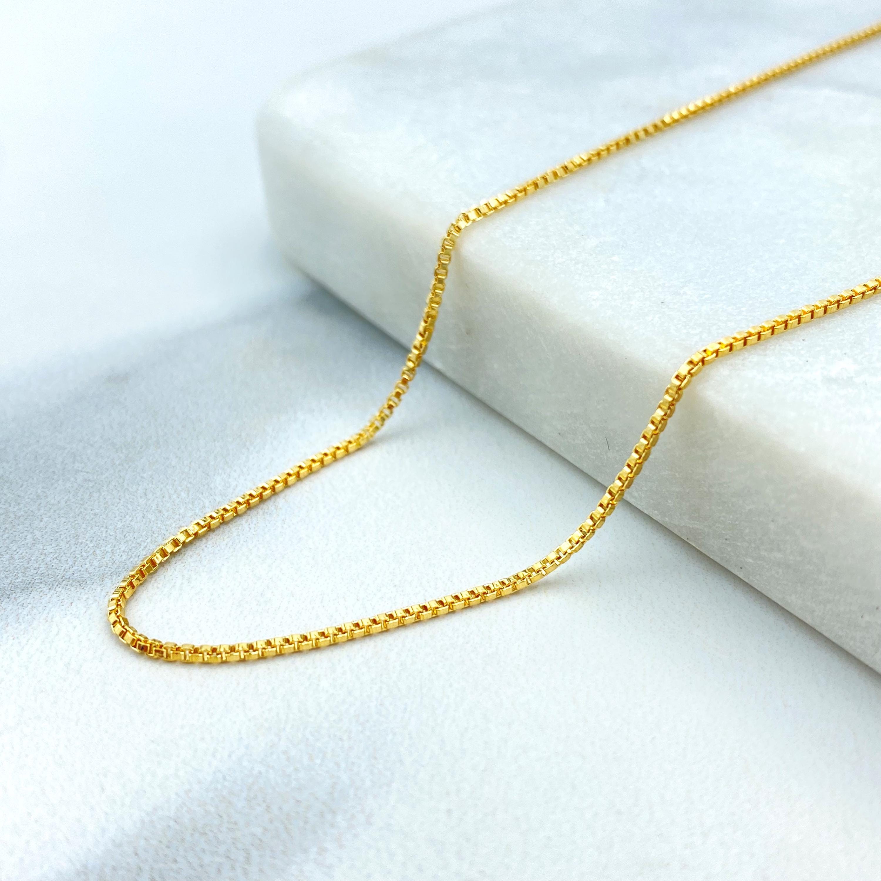 Gold Chain Box Pattern 18k Gold Filled 1mm Box Chain, Box Chain for DIY Jewelry, Box Chain ...
