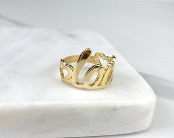 ゴールド ラブ文字リング 18K 18金 楽天市場】K18YG ラブ ロゴ リング【送料無料】【代引手数料無料