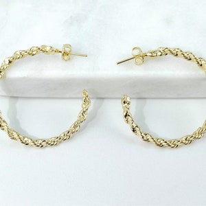 18k Gold Filled Small 35mm, C-Hoop, Push Back Closure, Wholesale Jewelry Supplies