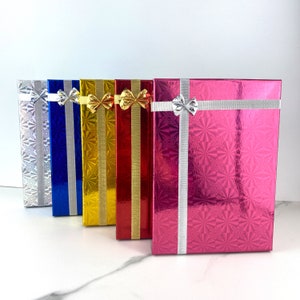 01 Cajas de Colores de Cartón de Regalo Grandes para Collares Cadena, Cajas de Regalo para Joyería 7,5 pulgadas x 5,5 pulgadas x 37 mm, Suministro de joyería