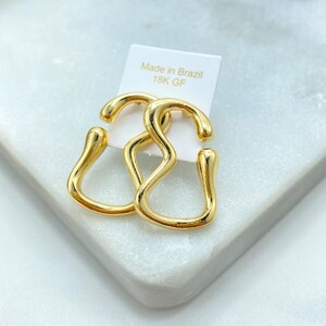 18k Gold Filled Abstract Wave Stud Earring, Bold & Artistic Wave-Shaped Stud Earrings, Modern, Earrings, Lightweight Stud, Wholesale Jewelry