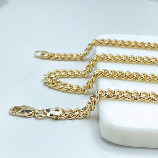 18k Gold Filled Cuban Link Chain 6mm or 7mm Unisex Curb Link Chain, Wholesale Jewelry Making Supplies