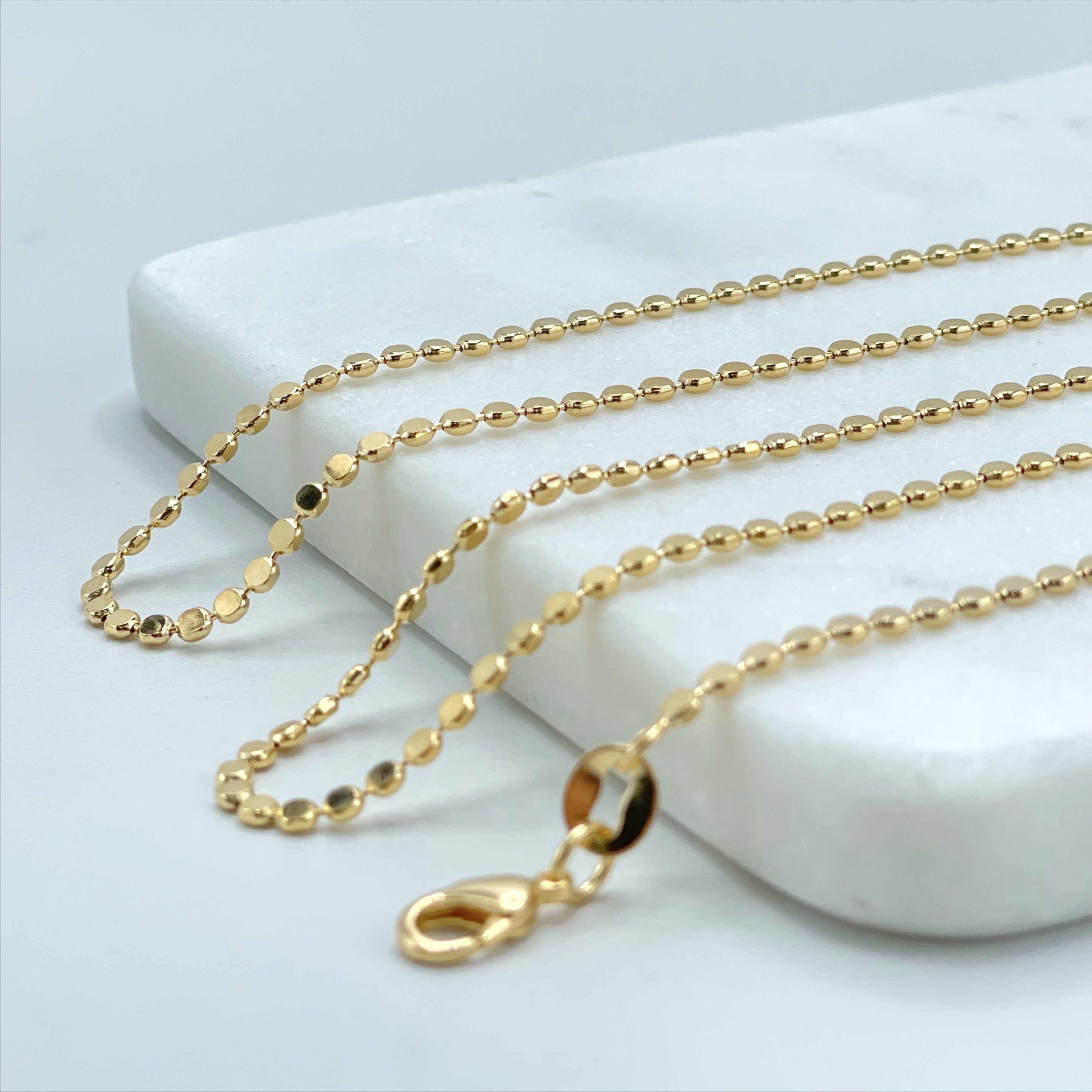 Buy 18k Gold Filled 1.5mm Dot Link Chain 18 or 24 Inches Necklace
