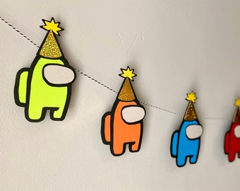 Among Us Birthday Banner - Etsy Among Us Birthday Banner - Etsy
