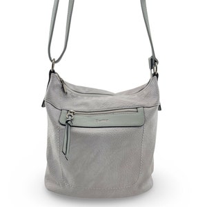 Darling Hobo Style Vegan Leather Shoulder Crossbody Bag Lite Grey