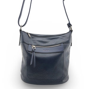 Darling Hobo Style Vegan Leather Shoulder Crossbody Bag Navy Blue