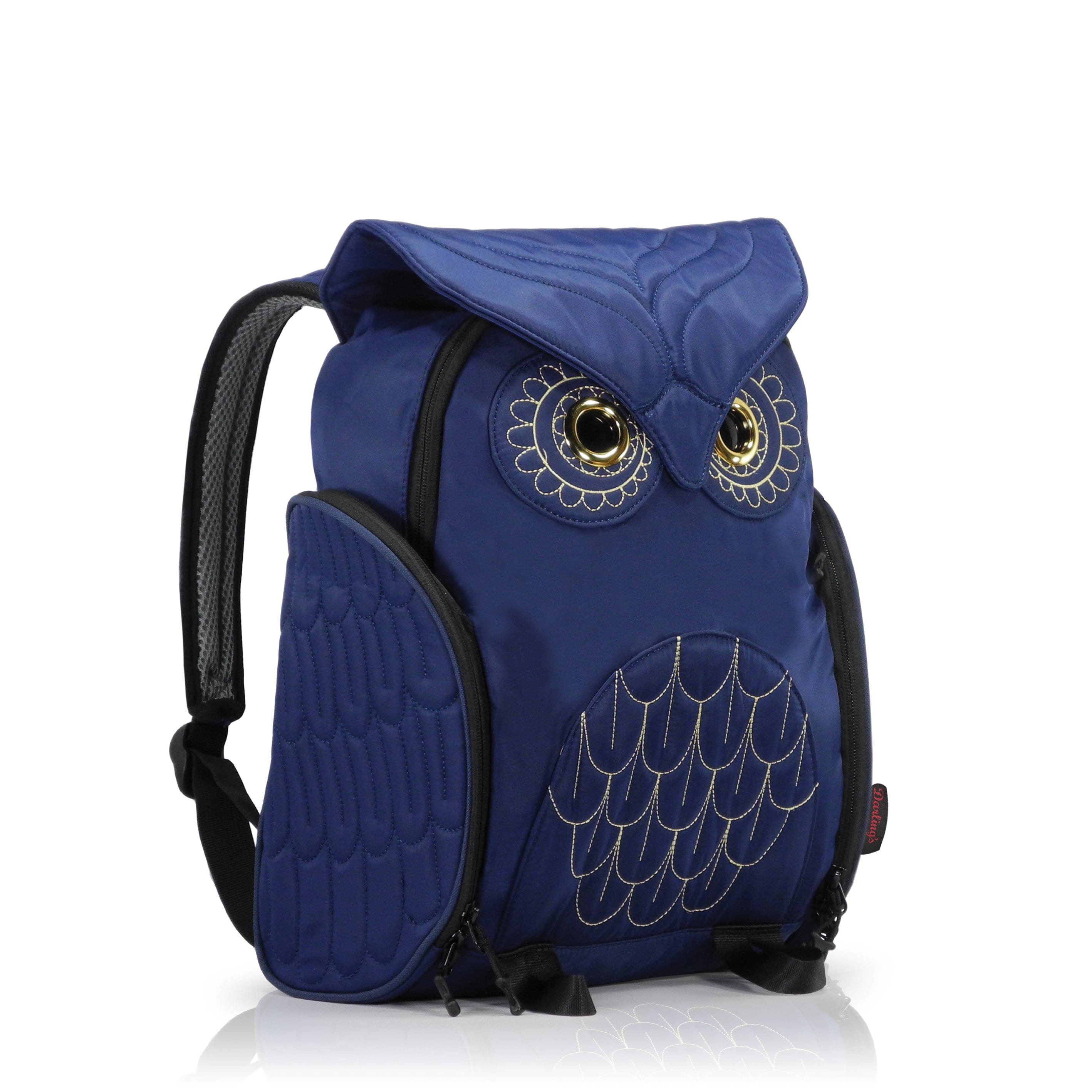 Navy Blue Owl Backpack with Pink Accents Owl backpack | Made With Love main image 2