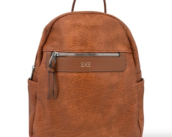 Tignanello Genuine Leather Backpack Purse Caramel Tan - Etsy display picture 1