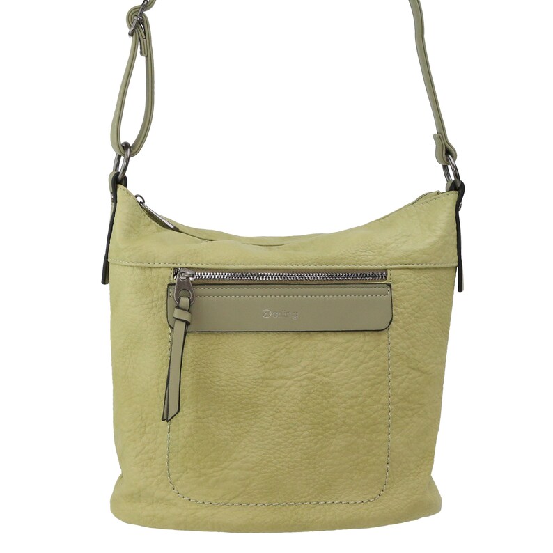 Borsa a tracolla a tracolla in pelle vegana stile Darling Hobo Lite Green Olive