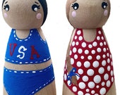 Patriotic swimsuit peg dolls