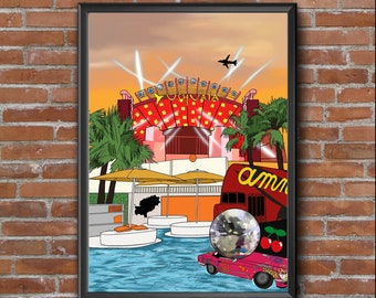 Ibiza Spain Travel Wall Art Print | Hanging Home Decor | Art Lover | Gift Wall Art | Colourful | Ibiza Poster | Amnesia Ushuaia Ocean Beach